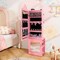 Costway Kids Jewelry Cabinet Standing Children Jewelry Organizer with Full-Length Mirror White/Pink